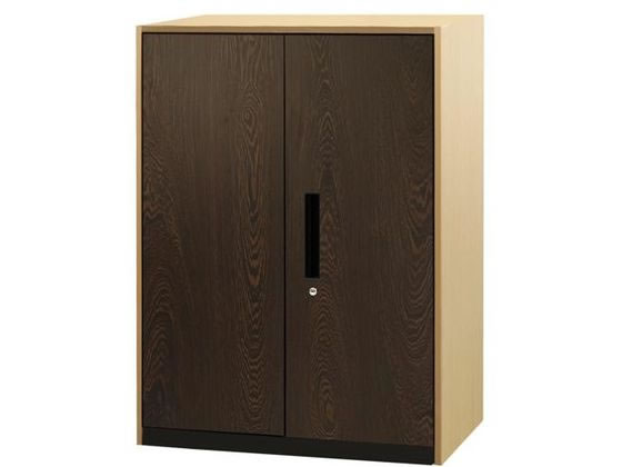 【ブラックフライデー限定★27日9:59迄店内ポイント2倍】【メーカー直送】Netforce イーセンブリー 書庫 3段 シリンダー ダークブラウン ナチュラル【代引不可】【お客様組立】両開き書庫 スチールキャビネット ロッカー オフィス家具