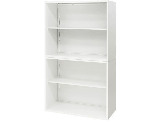 【レビュー投稿で100円OFFクーポン】【メーカー直送】Netforce イーセンブリー 書庫 2台セット 2段 ホワイト【代引不可】【お客様組立】オープン書庫 スチールキャビネット ロッカー オフィス家具