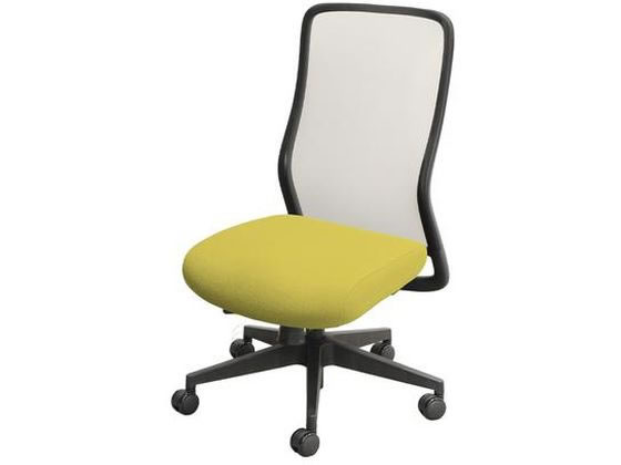 【楽天大感謝祭限定★26日9:59迄ポイント2倍】【メーカー直送】Netforce シースルーチェア 肘なし ブラックフレーム ミモザイエロー【代引不可】【お客様組立】肘なし メッシュチェア オフィスチェア オフィス家具