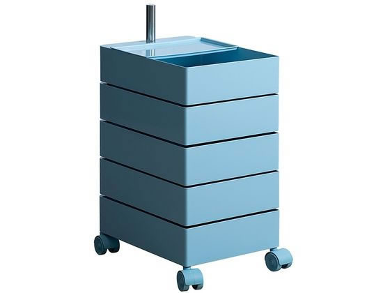 【レビュー投稿で100円OFFクーポン】【メーカー直送】宮武製作所 マルチワゴン Pluna ライトブルー 5段 WG-H001【代引不可】チェスト リビング収納 収納家具 インテリア 収納