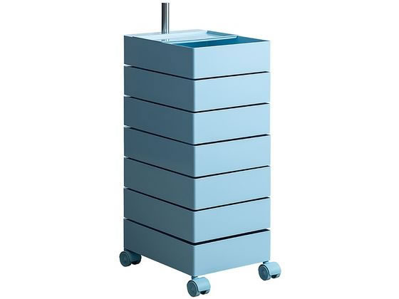 【レビュー投稿で100円OFFクーポン】【メーカー直送】宮武製作所 マルチワゴン Pluna ライトブルー 7段 WG-H002【代引不可】チェスト リビング収納 収納家具 インテリア 収納