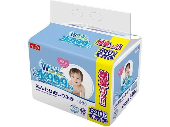 【商品説明】●成分の99．9％が純水でできた、限りなく水に近い手口ふきです。●「コラーゲン」と「モモ葉エキス」の保湿成分をダブル配合。パッチテスト済み。●パラベン・PG・アルコール・香料・着色料無添加。●メッシュの凹凸に汚れをからめてしっかりキャッチできます。【仕様】［使用上の注意］●シートは水に溶けません。トイレには流さないでください。●お肌に異常が生じていないかよく注意して使用してください。お肌に合わない場合には使用をやめてください。●使用中や使用後、直射日光にあたった後に赤み、はれ、かゆみ、刺激、色抜け（白斑等）や黒ずみ等の異常があらわれた場合はただちに使用を中止して皮フ科医等に相談してください。そのまま使用を続けますと、症状を悪化させることがあります。●傷やはれもの、しっしん等の異常のある部位には使用しないでください。●目に入らないように注意してください。目に入った場合はすぐに水かぬるま湯で十分に洗い流してください。●直射日光のあたる場所や高温・低温になる場所に保管しないでください。●乳幼児の誤飲・誤食・誤使用を避けるため、手の届かない場所に保管してください。●温めるとシートが変色する場合があります。●内容成分（原材料）のにおいが感じられる場合がありますが、品質には問題ありません。●開封後はなるべく早くご使用ください。【備考】※メーカーの都合により、パッケージ・仕様等は予告なく変更になる場合がございます。【検索用キーワード】レック　れっく　LEC　水99．9ふんわりおしりふきW80枚×8個パック　おしりふき　約180×140mm　個　6個入り　80枚×8個パック　赤ちゃんのおしりふき　純水99．9％　モモノハエキス配合　ベビーケア　オムツ、おしりふき　R545MKデリケートな赤ちゃんのおしりにやさしいやわらかいシートです。