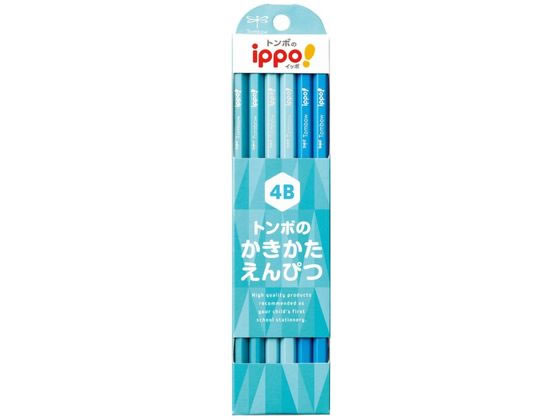 乐天商城 - 【レビュー投稿で100円OFFクーポン】トンボ鉛筆 ippo!かきかたえんぴつ 4B ライトブルー系 12本 鉛筆 4B