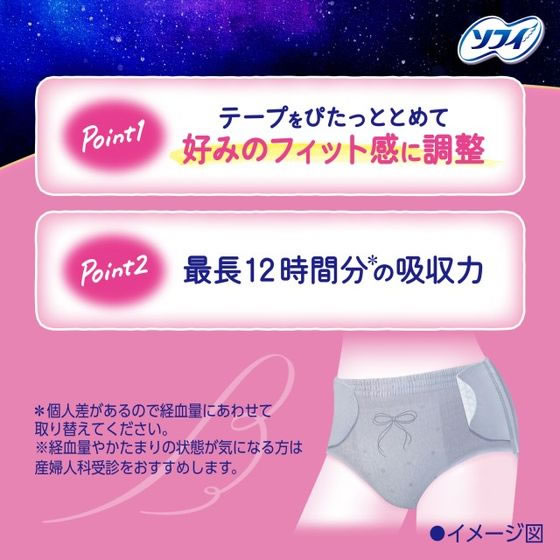 ココデカウの【レビュー投稿で100円OFFクーポン】ユニ・チャーム ソフィ 超熟睡 おでかけ交換ショーツ 昼用 ML 7枚 ナプキン 生理｜アングル3
