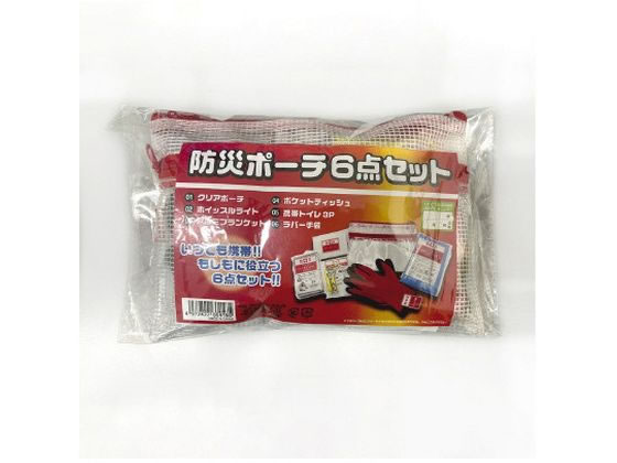 グリーンオーナメント 防災ポーチ 6点セット 非常用持ちだし袋 避難グッズ 防災 cocodecow-10878605 ココデカウ パッケージ画像