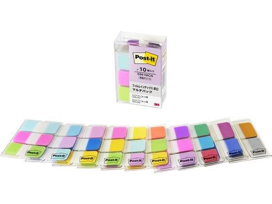 【商品説明】貼ると透明になり下の文字や絵を隠しません。タイトルなどの文字を書き込むこともできます。1枚ずつ取り出せるポップアップ式です。【仕様】40mm×18mm／3×10枚×8個、25　mm×38　mm／2×12枚×2個、マルチカラー　1箱【備考】※メーカーの都合により、パッケージ・仕様等は予告なく変更になる場合がございます。【検索用キーワード】　ふせん　インデックス　メモ　ふせん　R366MM丈夫でやぶれにくい、フィルム素材のポスト・イット製品