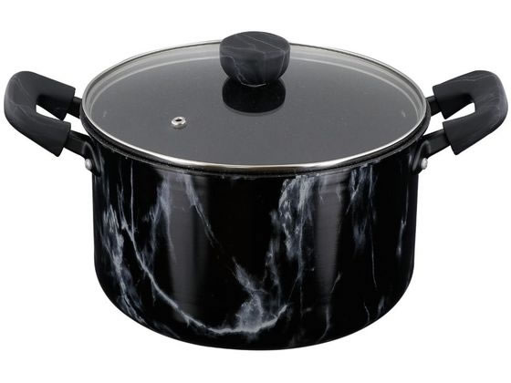 【レビュー投稿で100円OFFクーポン】【お取り寄せ】LIV PLUS ベストコ 両手鍋 22cm シチューポット ブラック 大理石柄 両手鍋 外輪鍋 円付鍋 片手鍋 鍋 フライパン 厨房 キッチン