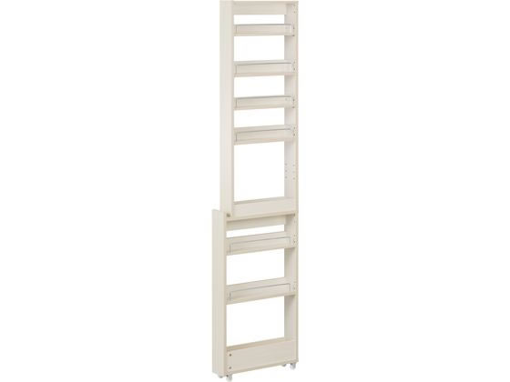 【レビュー投稿で100円OFFクーポン】送料無料【お取り寄せ】アイリスオーヤマ キッチン隙間収納ラック ホワイト W100×D445×H1810mm 棚 台 ラック メッシュ ワゴン 収納 厨房 キッチン テーブル