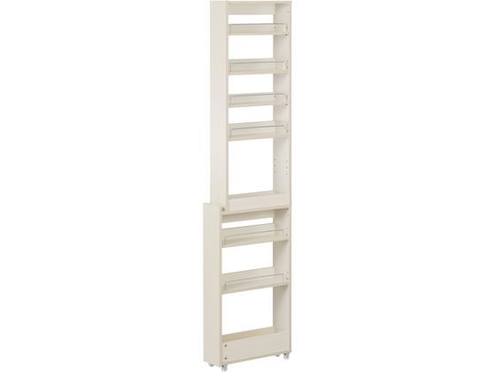 【レビュー投稿で100円OFFクーポン】送料無料【お取り寄せ】アイリスオーヤマ キッチン隙間収納ラック ホワイト W140×D445×H1810mm 棚 台 ラック メッシュ ワゴン 収納 厨房 キッチン テーブル