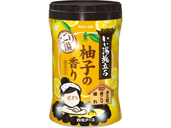 【商品説明】●風情漂う香りと乳黄色の湯色で、にごり湯の温泉気分を楽しめます。●温泉成分（硫酸ナトリウム）が温浴効果を高めて血行を促進し、疲労回復や肩のこり等に効果があります。●保湿成分（チンピエキス・トウキエキス）配合で、しっとりした湯上がり感です。【仕様】●内容量：600g、●成分：●硫酸Na＊●無水ケイ酸●チンピエキス●トウキエキス（1）●無水エタノール●酸化Ti●デキストリン●香料●黄202（1）生産国：日本商品区分：医薬部外品メーカー：白元アース広告文責：フォーレスト株式会社120-40-4016【備考】※メーカーの都合により、パッケージ・仕様等は予告なく変更になる場合がございます。【検索用キーワード】いい湯旅立ちボトル　にごり湯　柚子の香り　600g　白元アース　白元あーす　ハクゲンアース　はくげんあーす　HAKUGEN−EARTH　白元アース　いい湯旅立ち　血行促進　疲労回復　肩こり　保湿成分　にごり湯　乳黄色の湯　柚子の香り　粉末　入浴剤　600g　600グラム　スキンケア　バス・ボディケア　R981MR温泉成分が温浴効果を高めて血行を促進し、疲労回復や肩のこり等に効果があります。