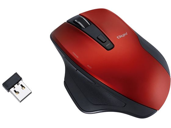 ナカバヤシ 無線静音5ボタンBlueLEDマウス レッド MUS-RKF155R