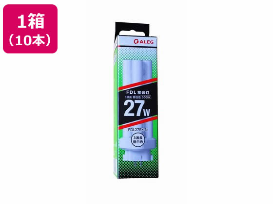 【商品説明】コンパクト形蛍光灯　FDL27形　3波長　昼白色。安心の10本パック【仕様】●型番：FDL27EXN●ランプ色：昼白色（5000K）●定格消費電力：27W●口金：GX10q−4●サイズ：長さ137×管径16mm●定格平均寿命：6000h●注文単位：1箱（10本）【備考】※メーカーの都合により、パッケージ・仕様等は予告なく変更になる場合がございます。【検索用キーワード】ALEG　アレグ　アレッグ　あれぐ　あれっぐ　コンパクト　蛍光灯　8波長　昼白色　こんぱくと　けいこうとう　さんぱちょう　ツイン　ついん　FDL27EXN　コンパクト形蛍光灯　蛍光ランプ　コンパクト型　GX10q−4　fl2025＿3　27W　27ワット　1箱　10本　ライト・照明器具　電球・蛍光灯　R395MTスリムなガラス管を連結した、使いやすいコンパクト設計の蛍光灯。