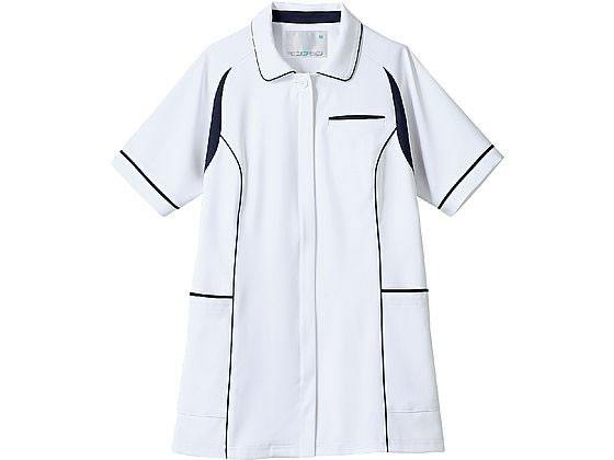 【レビュー投稿で100円OFFクーポン】【お取り寄せ】住商モンブラン ジャケット レディス 半袖 白／ネイビー 3L MJ052-0109 白衣ジャケット 医療服 ユニフォーム