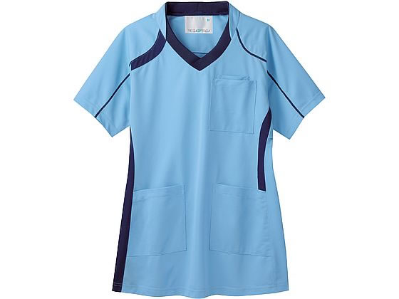 【レビュー投稿で100円OFFクーポン】【お取り寄せ】住商モンブラン スクラブ兼用 半袖 ペールブルー／ネイビーS MS301-0309 スクラブ 医療服 ユニフォーム