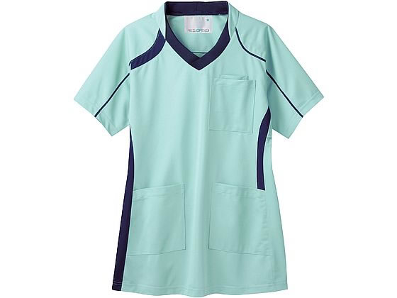 【レビュー投稿で100円OFFクーポン】【お取り寄せ】住商モンブラン スクラブ 兼用 半袖 ミント／ネイビー LL MS301-0709 スクラブ 医療服 ユニフォーム