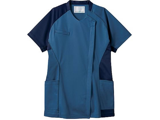 【レビュー投稿で100円OFFクーポン】【お取り寄せ】住商モンブラン スクラブ レディス 半袖 ブルー／ネイビー 3L MS355-39 スクラブ 医療服 ユニフォーム