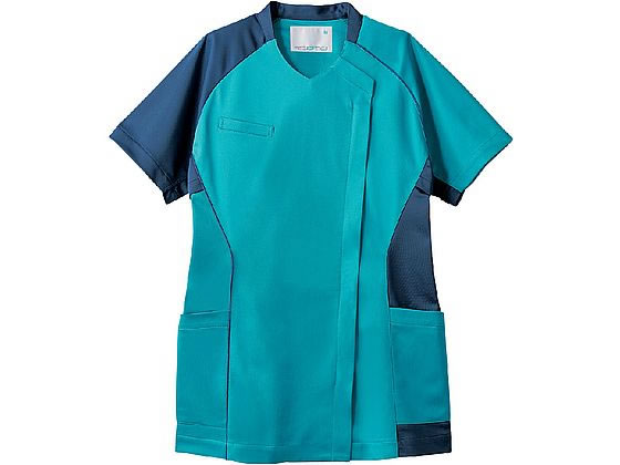 【レビュー投稿で100円OFFクーポン】【お取り寄せ】住商モンブラン スクラブ レディス 半袖 ターコイズ／ブルー S MS355-43 スクラブ 医療服 ユニフォーム