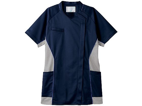 【レビュー投稿で100円OFFクーポン】【お取り寄せ】住商モンブラン スクラブ レディス 半袖 ネイビー／グレー 3L MS356-90 スクラブ 医療服 ユニフォーム