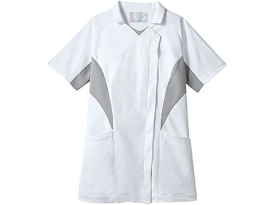 【レビュー投稿で100円OFFクーポン】【お取り寄せ】住商モンブラン ナースジャケット 半袖 白／ライトグレー 3L MN357-10 白衣ジャケット 医療服 ユニフォーム