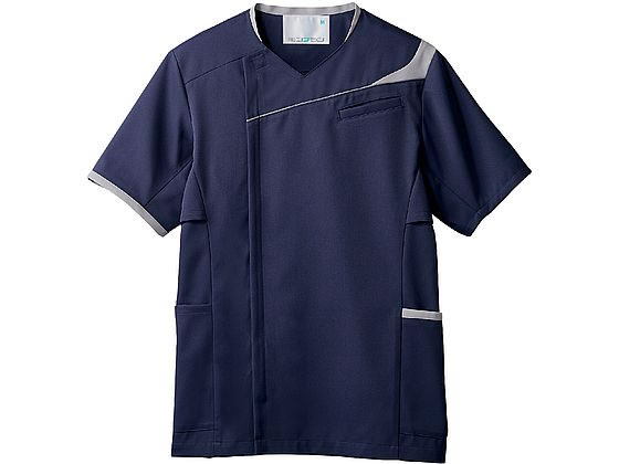 【マラソン限定★ポイント2倍】【お取り寄せ】住商モンブラン スクラブメンズ 半袖 ネイビー／グレーLL MS854-0940 スクラブ 医療服 ユニフォーム