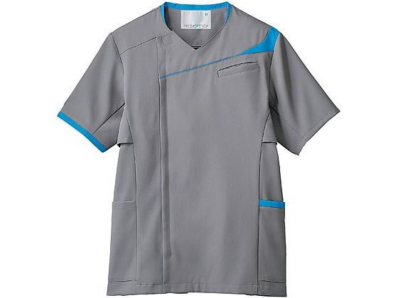 【マラソン限定★ポイント2倍】【お取り寄せ】住商モンブラン スクラブメンズ 半袖 グレー／ロイヤルブルーS MS854-4043 スクラブ 医療服 ユニフォーム