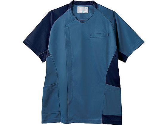 【レビュー投稿で100円OFFクーポン】【お取り寄せ】住商モンブラン スクラブ メンズ 半袖 ブルー／ネイビー 3L MS855-39 スクラブ 医療服 ユニフォーム