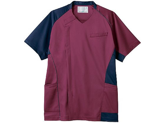【レビュー投稿で100円OFFクーポン】【お取り寄せ】住商モンブラン スクラブ メンズ 半袖 ワイン／ネイビー M MS855-89 スクラブ 医療服 ユニフォーム