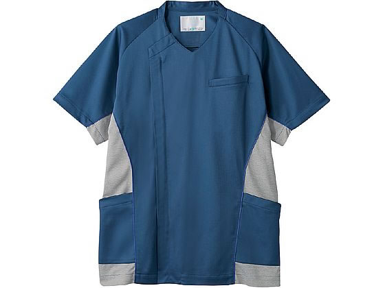 【マラソン限定★ポイント2倍】【お取り寄せ】住商モンブラン スクラブ メンズ 半袖 ブルー／グレー 3L MS856-30 スクラブ 医療服 ユニフォーム