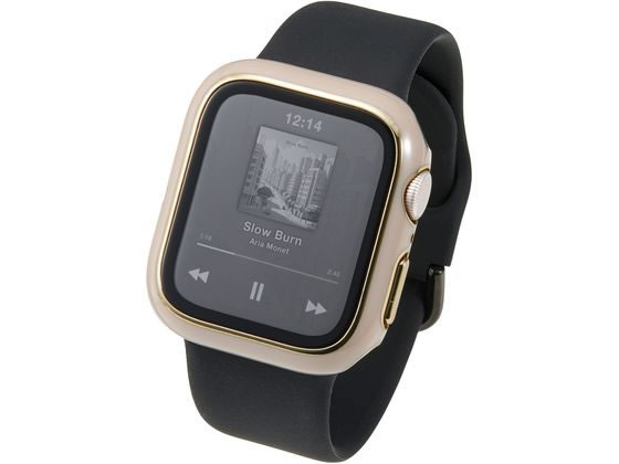 乐天商城 - 【マラソン限定★ポイント2倍】【お取り寄せ】エレコム アップルウォッチ カバー 40mm ライン枠 ベージュ AW-25EFCGJGB スマートウォッチ関連品 時計