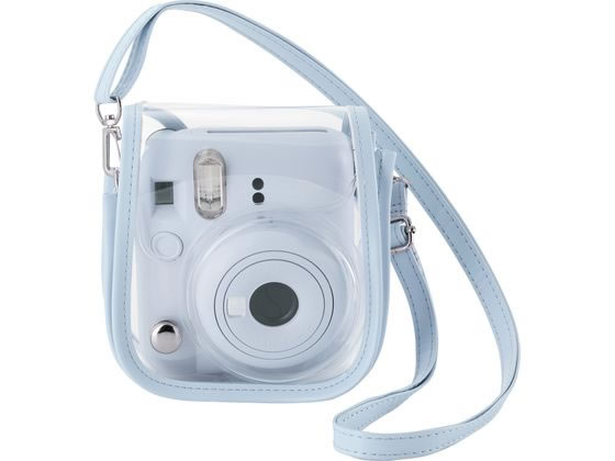 【マラソン限定★ポイント2倍】【お取り寄せ】エレコム チェキケース instax mini12用 クリア ブルー IC-CCM12BU 三脚 カメラケース バッグ カメラ オーディオ 家電