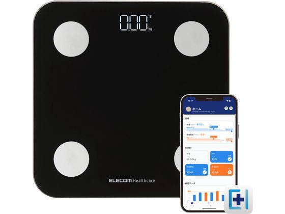 【レビュー投稿で100円OFFクーポン】【お取り寄せ】エレコム 体重計 体組成計 BT Wi-Fi通信 黒 HCS-BTWFS01BK 体組成計 体重計 ヘルスケア 理美容 セルフケア 健康家電