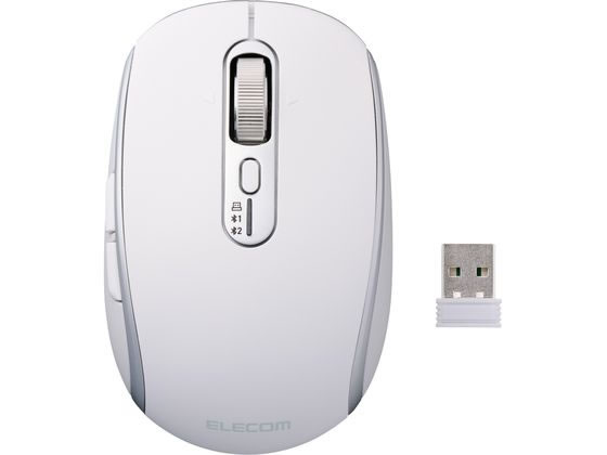 【楽天スーパーSALE限定★最大20%OFF＆2,000円クーポン】【お取り寄せ】エレコム マウス マルチ接続 充電式 8ボタン ホワイト M-PN10MBMSWH