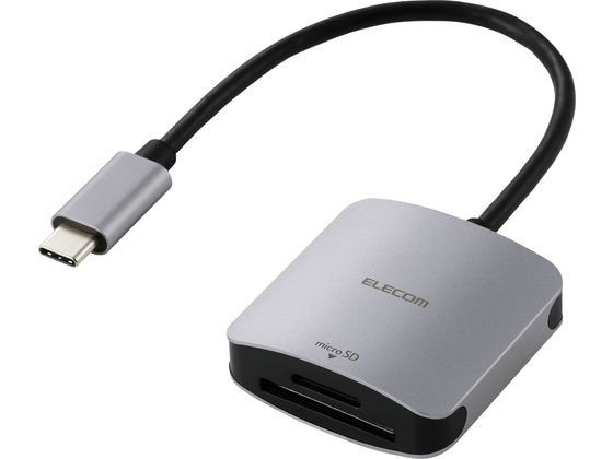 【楽天スーパーSALE限定★ポイント2倍＆2,000円クーポン】【お取り寄せ】エレコム SDカードリーダー Type-C アルミ筐体 シルバー MR3C-C20SV カードリーダー バーコードリーダー PC周辺機器 パソコン 家電