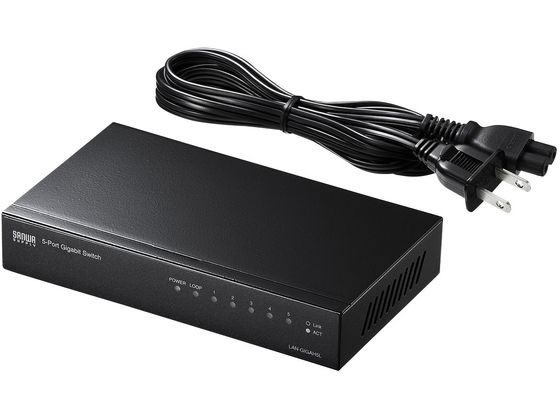 【レビュー投稿で100円OFFクーポン】サンワサプライ Giga対応スイッチングハブ 5ポート ループ検知機能付き LAN-GIGAH5L スイッチングハブ ネットワーク機器 パソコン 家電