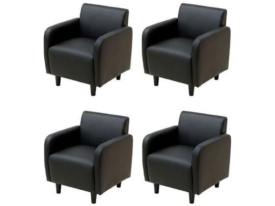 【レビュー投稿で100円OFFクーポン】【メーカー直送】Netforce アプティ 応接ソファ 4点セット 4人用 ブラック APT-1A4S-FW-BK【代引不可】【お客様組立】応接ソファ テーブル 応接セット 受付カウンター ロビー オフィス家具