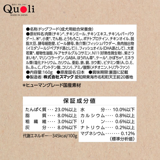 【お取り寄せ】スマック Quoli シニア犬用 チキン 160g ドライフード 犬 ペット ドッグフード cocodecow-10889298 ココデカウ サンプル画像2