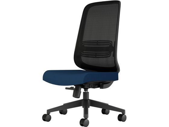 樂天商城 - 【レビュー投稿で100円OFFクーポン】【メーカー直送】Lamex EZ オフィスチェアー メッシュタイプ 肘なし 樹脂脚 ブラック 張地 ブルー ナイロンキャスター ランバーサポート EZE-HMT0-BBK-03【代引不可】【組立・設置・送料無料】肘なし メッシュチェア オフィスチェア
