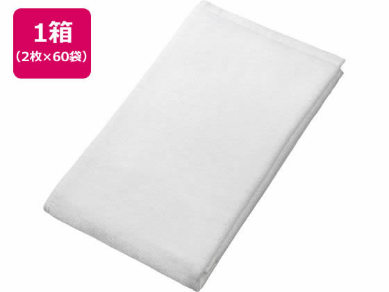 Other - 【マラソン限定★ポイント2倍】伊藤忠リーテイルリンク 高耐久フェイスタオル ホワイト 2枚入×60袋 DF-001 フェイスタオル 無撚糸タオル