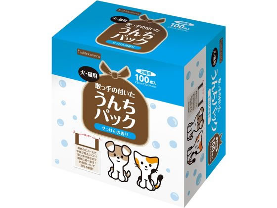 寵物用外出便便袋 - 【レビュー投稿で100円OFFクーポン】訳あり)ペットライブラリー 取っ手の付いたうんちパック100枚 共通トイレ ペット トイレタリー