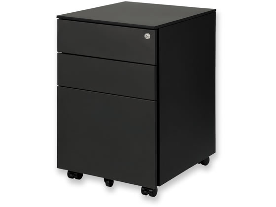 【メーカー直送】アスカ スチールワゴン ブラック STW01BK【代引不可】脇机 ワゴン スチールデスク オフィスデスク 事務机 オフィス家具