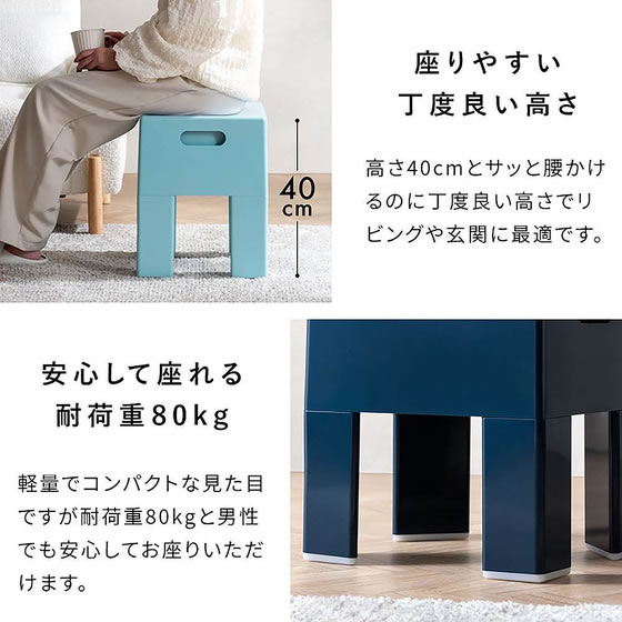 【マラソン限定★ポイント2倍&2,000円クーポン】【メーカー直送】宮武製作所 収納スツール Ponetta ポネッタ ネイビー CH-H40【代引不可】【お客様組立】固定脚スツール 丸椅子 スツール オフィスチェア オフィス家具 [3]