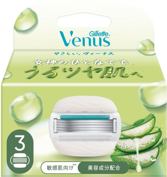【レビュー投稿で100円OFFクーポン】P&Gジレット ヴィーナス うるツヤ肌 敏感肌 5枚刃 替刃3個入 P＆G ジレット シェービング スキンケア