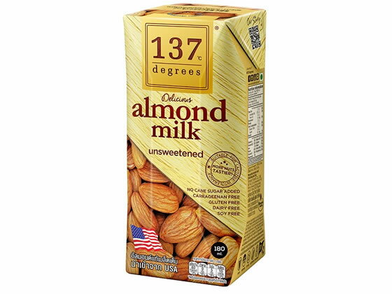 【マラソン限定★ポイント2倍】訳あり)ハルナプロデュース 137degrees アーモンドミルク 甘味不使用 180ml 豆乳 植物性ミルク 乳酸菌飲料 飲料 ジュース