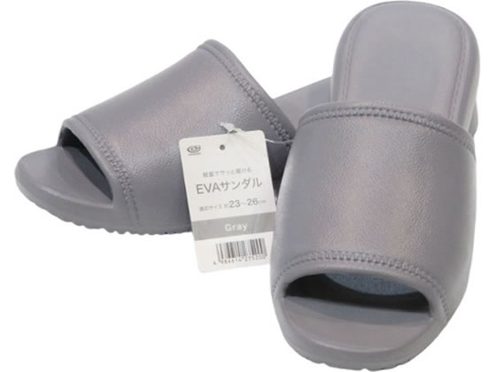 【商品説明】軽量でサッと履けます。ベランダでの洗濯干しなどのちょっと家から出たい時に便利です。【仕様】●サイズ：約幅9．5×高さ8×全長27cm●適応サイズ：約23〜26cm●重量：約138g●材質：EVA樹脂【備考】※メーカーの都合により、パッケージ・仕様等は予告なく変更になる場合がございます。【検索用キーワード】オカザキ　EVAサンダル　グレー　EVAさんだる　ぐれー　つっかけ　グレー　スリッパ、サンダル　スリッパ　R357NHサッと軽く履けるスリッパ！