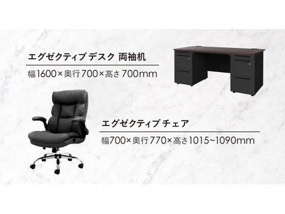 【マラソン限定★ポイント2倍】 【メーカー直送】Netforce デスクチェアセット 両袖3段 W1600 役員デスク+チェア 茶×キャメル LRD167BKDBRCA33【代引不可】【お客様組立】 デスク チェアセット スチールデスク ワゴン オフィスデスク 事務机 オフィス家具 [3]