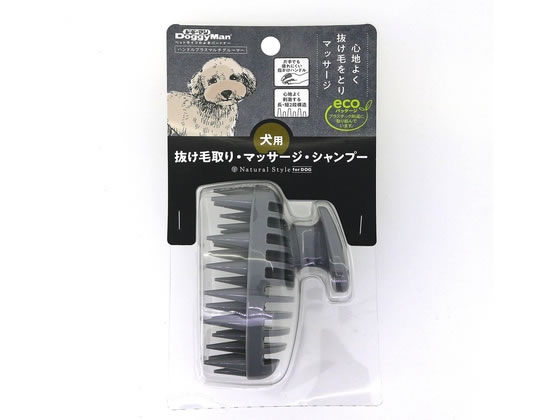 【商品説明】皮膚のマッサージと抜け毛取りが同時にできる。やわらかくてねばり感のある「特殊ラバー」を使用。皮膚をマッサージしながら抜け毛を気持ちよく取り去る。大き目突起のブラシの先が地肌まで届く心地よいアイテム。シャンプーブラシにも。【仕様】●材質／エラストマー●商品使用時サイズ／幅60×高さ67×奥行94mm、重量58g【備考】※メーカーの都合により、パッケージ・仕様等は予告なく変更になる場合がございます。【検索用キーワード】どぎーまん　ドギーマン　doggyman　DoggyMan　doggy　Doggy　Natural　Style　forDog　ハンドルプラスマルチグルーマー　ペット用品　ケア用品　犬（ドッグ）用　R070NN皮膚をマッサージしながら抜け毛を気持ちよく取り去る。