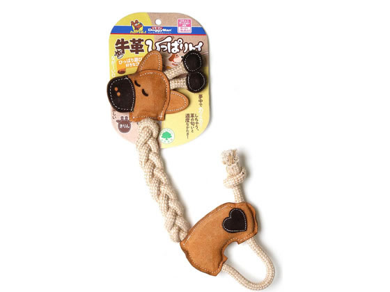【商品説明】夢中でカミカミしちゃう牛革と編み込みロープを使用した、かわいいきりん型のおもちゃです。ループ＆なが〜いロープでぐいぐいひっぱりっこあそび！編み込みロープを噛むことで、遊びながら歯垢も除去。「持っておいで」のトレーニングにも。中材にヤシ繊維を使用。超小型・小型犬対象。【仕様】●材質／本体：牛革、中材：ヤシ繊維、ロープ：コットン・麻●商品使用時サイズ／約幅15×奥行3×高さ40cm●適応種／超小型犬〜小型犬【備考】※メーカーの都合により、パッケージ・仕様等は予告なく変更になる場合がございます。【検索用キーワード】どぎーまん　ドギーマン　doggyman　DoggyMan　doggy　Doggy　牛革ひっぱりトイ　きりん　超小〜小型犬　ペット用品　お散歩・生活グッズ・ペットハウス　犬（ドッグ）用　R122NN革の匂いと噛みごたえ！