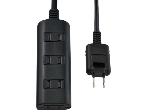 【レビュー投稿で100円OFFクーポン】朝日電器 耐雷タップラン 4個口 1m ブラック WBT-N4010SB(BK) コード付き電源タップ2ピン 電源タップ OAタップ 配線パーツ 家電
