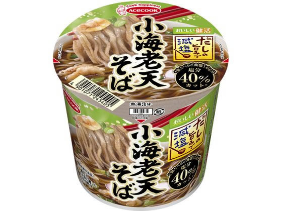 【楽天スーパーSALE限定★ポイント2倍＆2,000円クーポン】訳あり)エースコック だしの旨みで減塩 小海老天そば カップそば そば インス..