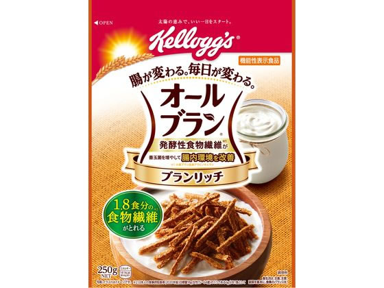 【マラソン限定★ポイント2倍】 訳あり)日本ケロッグ オールブラン ブランリッチ 250g シリアル 食材 食品